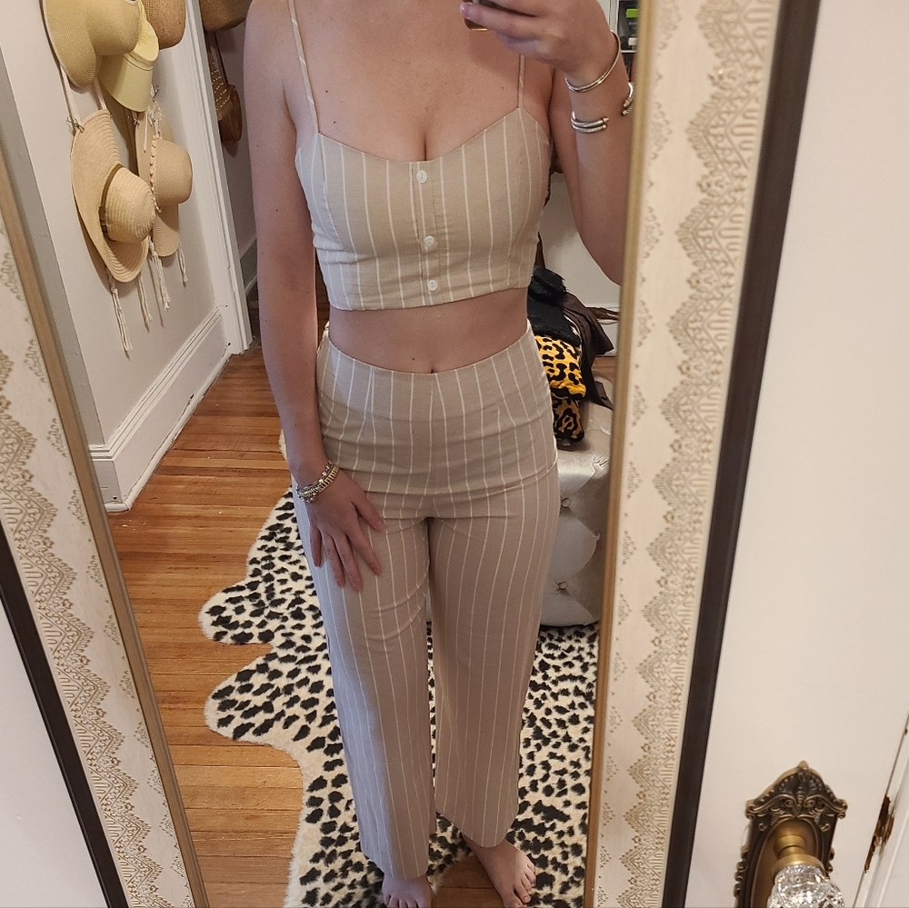 Leith Linen High Waist Culottes & Crop Top Set